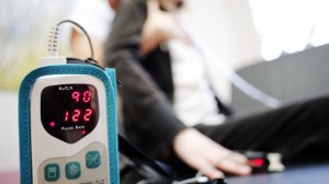 Cystic fibrosis patients often undergo respiratory physical therapy sessions,  during which blood oxygen saturation is controlled